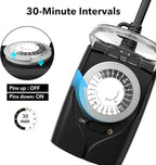 HBN Outdoor Timer Outlet Waterproof, 24 Hour Mechanical Light Timers - Image 3