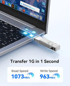 ORICO 2TB Portable Solid State Drive, 1050MB/s Dual-Port Rotating Metal - Image 2
