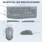 Wireless Keyboard and Mouse Combo, EDJO 2.4G Full-Sized Ergonomic Computer - Image 6
