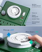 DEWENWILS Heavy Duty Outdoor Power Stake Timer, 24-Hour Mechanical Timer - Image 2