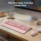 Wireless Keyboard and Mouse Combo, Magnetic Soft-Touch Wrist Rest, Round Keycaps - Image 9