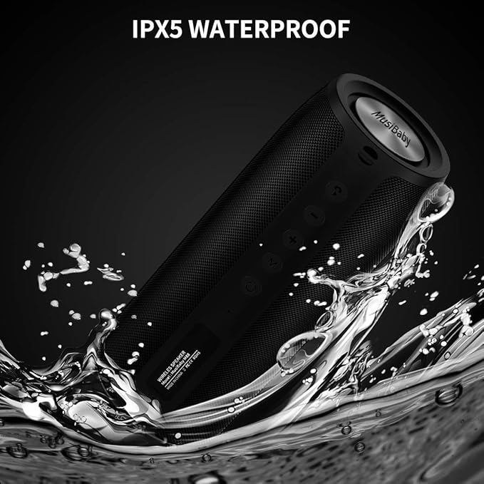 Bluetooth Speaker, MusiBaby M88 Speakers, Dual Pairing, Loud Stereo Sound - Image 4