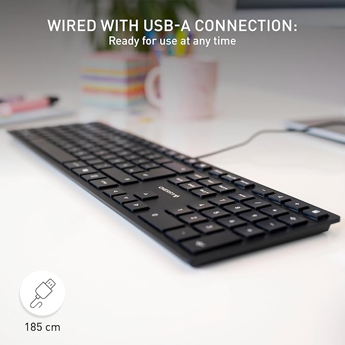 CHERRY KC 6000 Slim Wired USB Keyboard Ultra-Slim Design US Layout - Image 4
