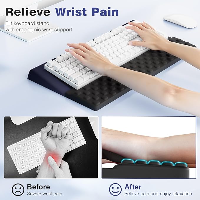 Ospelelf Ergonomic Keyboard Wrist Rest Stand Riser Holder Pad - Image 2