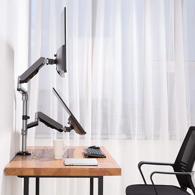 AVLT Dual 17"-32" Stacked Monitor Arm Desk Mount - Image 7