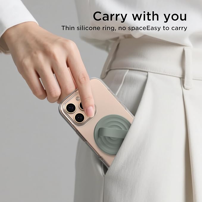 Magnetic Phone Ring Grip Holder, Silicone Finger Loop Grip, Compatible - Image 9
