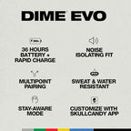 Skullcandy Dime Evo Wireless Earbuds, Noise Isolating Fit, Microphone - Image 2