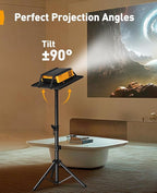 Perlegear Projector Stand Tripod, Portable Tall Projector Stand 90°Tilt - Image 4