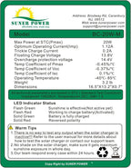 SUNER POWER 20W 12V Solar Battery Charger Maintainer, Built-in Smart MPPT - Image 5