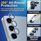 for Samsung Galaxy S24 FE Camera Lens Protector, Individual Metal Ring Tempered - Image 3