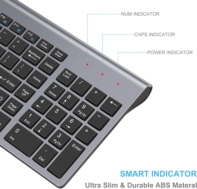 LeadsaiL Wireless Keyboard and Mouse Combo, Wireless USB Mouse and Computer - Image 6