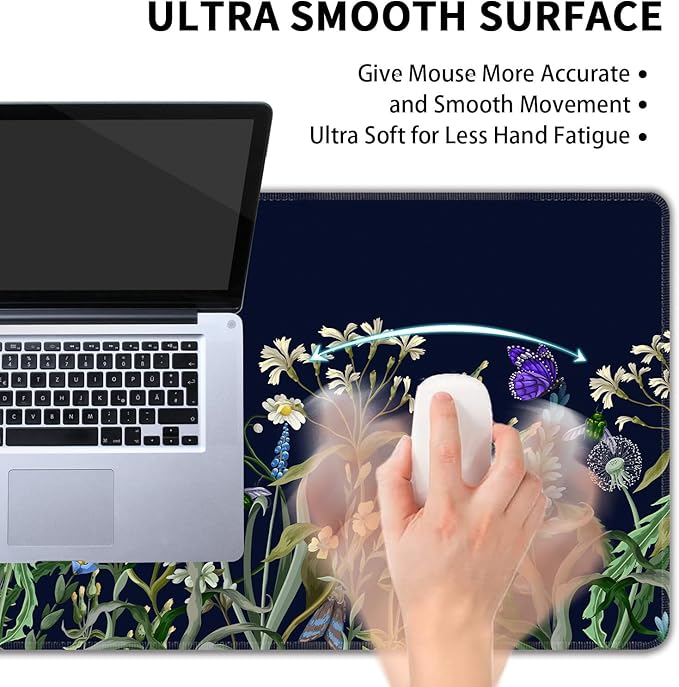 Weeds Flowers Large Mouse Pad, Gaming Keyboard Desk Pad, Extended Mouse Mat - Image 5