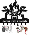 Personalized Flaming Motoclycle Key Holder Wall Mount, Custom Metal Key Rack by Syneiro