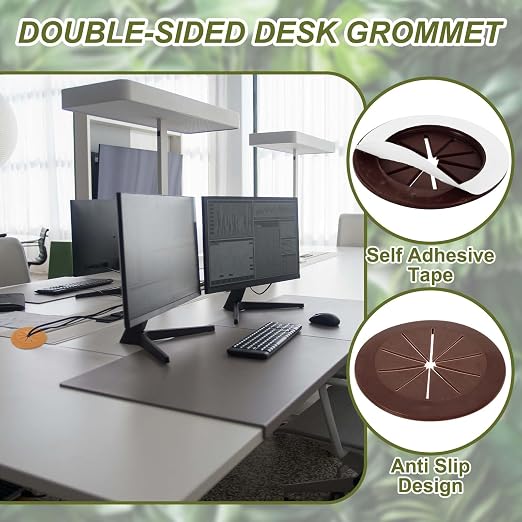 PATIKIL Desk Grommet 2-1/16", Deep Brown - Image 3