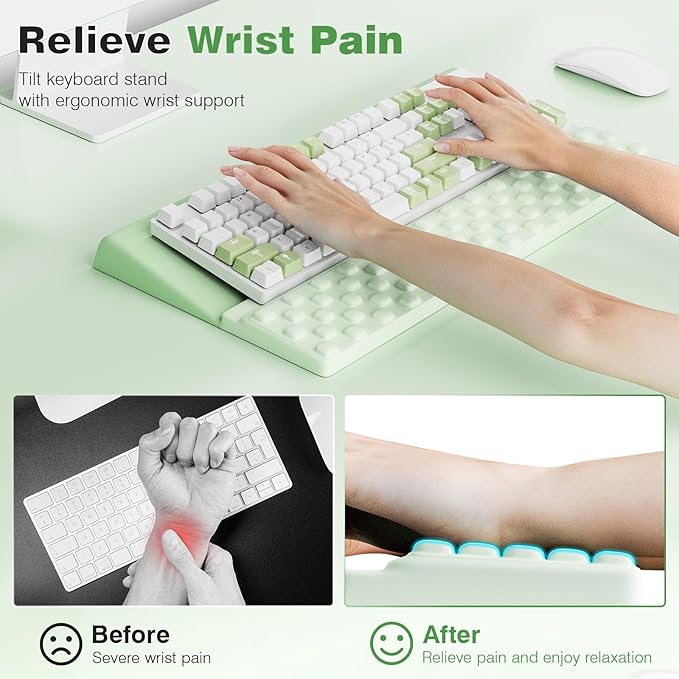 Ospelelf Keyboard Wrist Rest Comfortable Ergonomic Keyboard Stand Riser Holder - Image 2