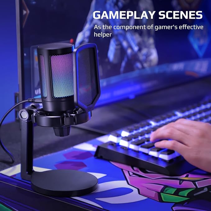 Fifine USB Microphone for PC Gaming, Computer Desktop Streaming Microphone - Image 7