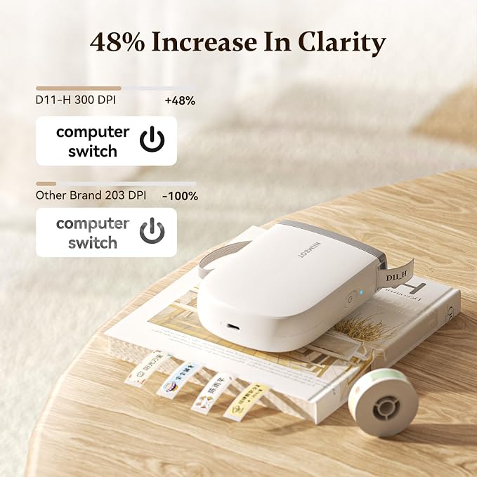 NIIMBOT D11 Bluetooth Label Maker 300 DPI Portable Label Printer - Image 2