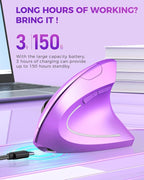 Lekvey Ergonomic Mouse, Wireless Vertical Mouse Rechargeable 2.4 GHz Optical - Image 4