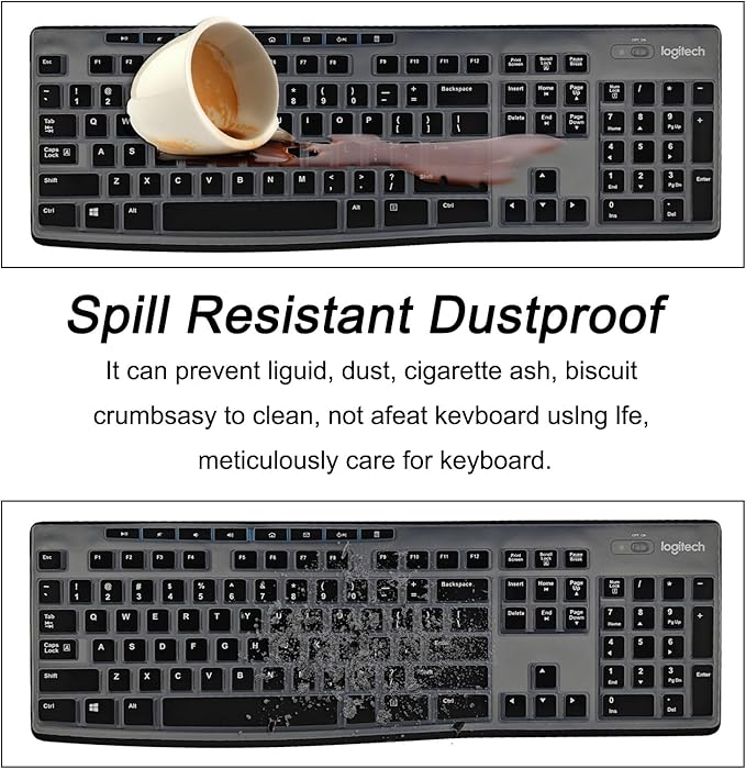 Keyboard Cover Silicone for Logitech K200 K260 K270, Keyboard Cover for - Image 5