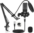 Condenser Microphone XLR Professional Studio Recording Microphone Kit by IQLQPQ