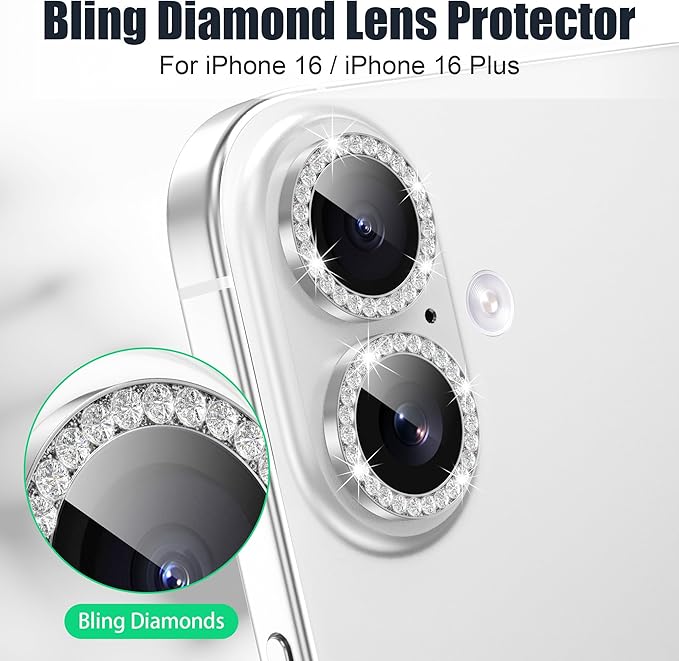 AGVEE 3+3 6 Pack for iPhone 16 6.1" / 16 Plus 6.7" Camera Lens Cover Protector - Image 4