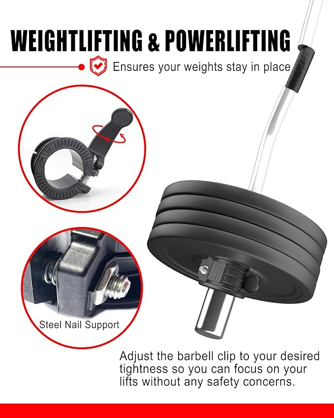 Olympic Barbell Clamps 2 inch Adjustable Barbell Clips Quick Release Pair of - Image 5