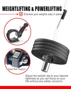 Olympic Barbell Clamps 2 inch Adjustable Barbell Clips Quick Release Pair of - Image 5