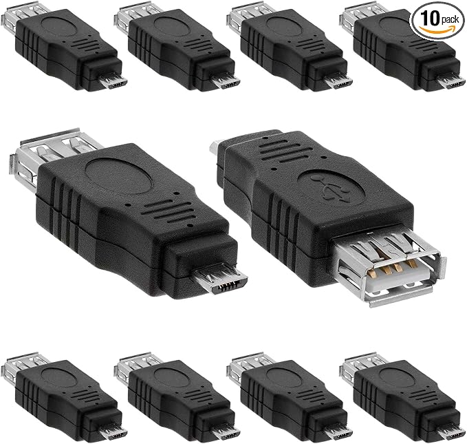 Cmple - [10 Pack Micro USB to USB Adapter Standard USB 2.0 A Female Jack to by Cmple