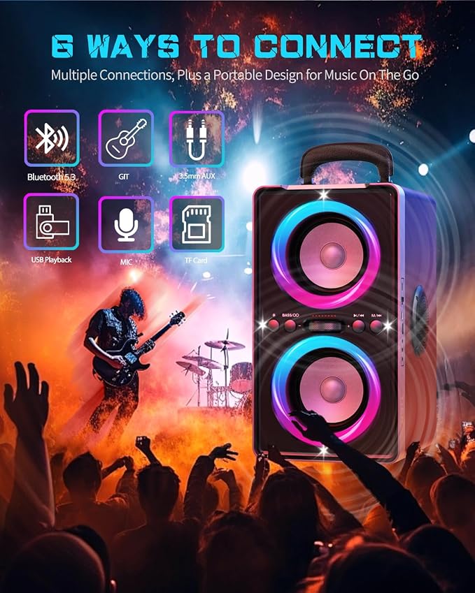 Bluetooth Speaker, 200W Loud Stereo - Image 5