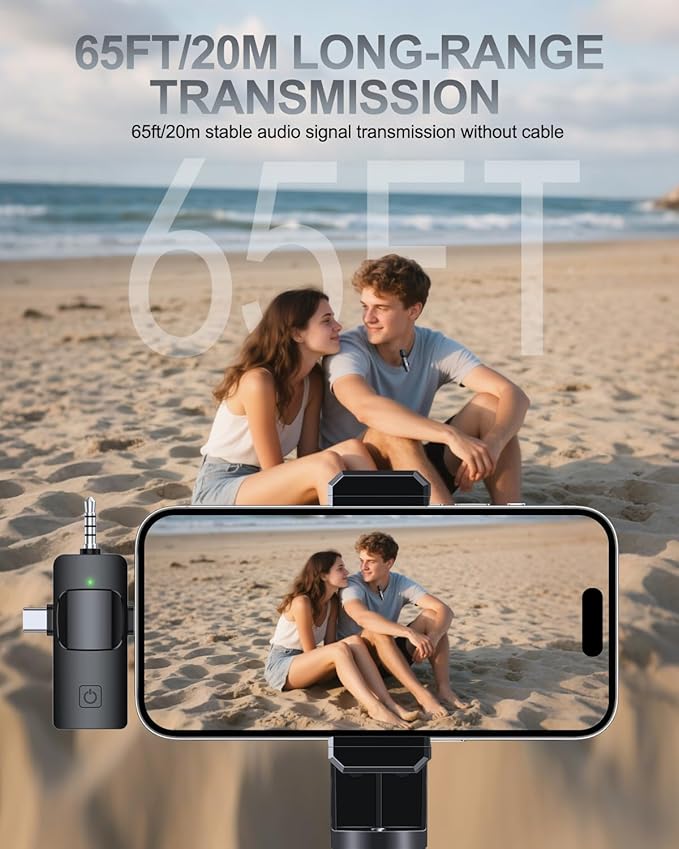 PQRQP 3 in 1 Professional Wireless Lavalier Microphone - Image 5