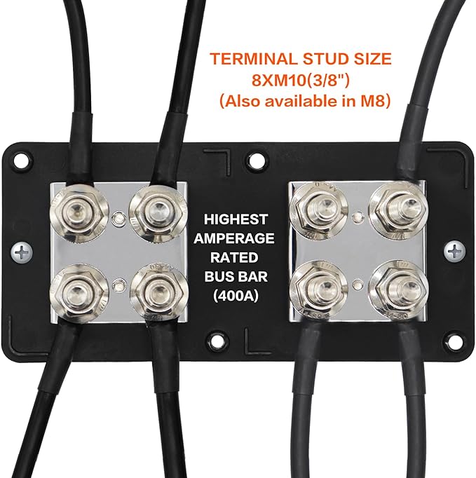 400A Bus Bar 8 M10 Terminal Studs Modular Design Tin Plated Copper Distribution - Image 5