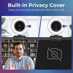 2K Webcam for PC with Microphone & Light & Privacy Cover, Web Camera for - Image 4