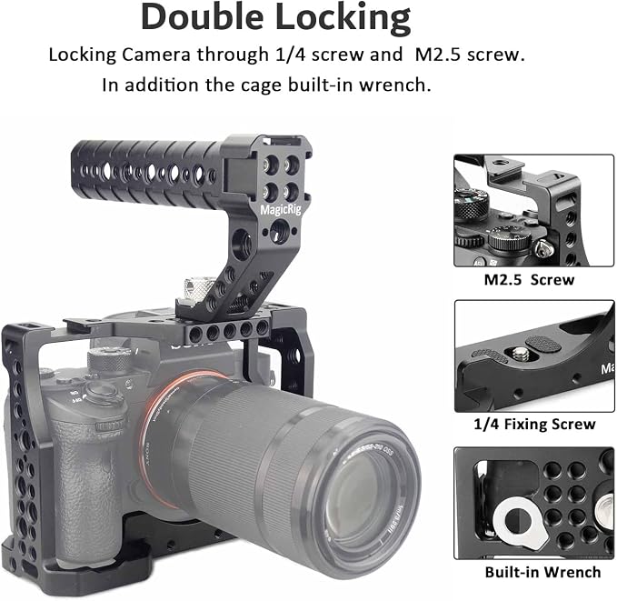 A7iii / A7riii Full Camera Cage Rig and ARRI Locating Top Handle, - Image 3
