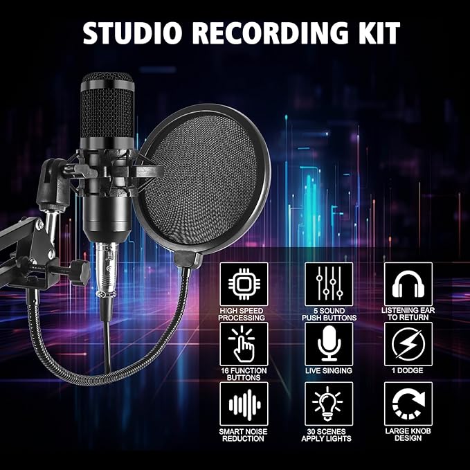 ALSO GO Podcast Equipment Bundle, Professional BM-800 Podcast Microphone - Image 2
