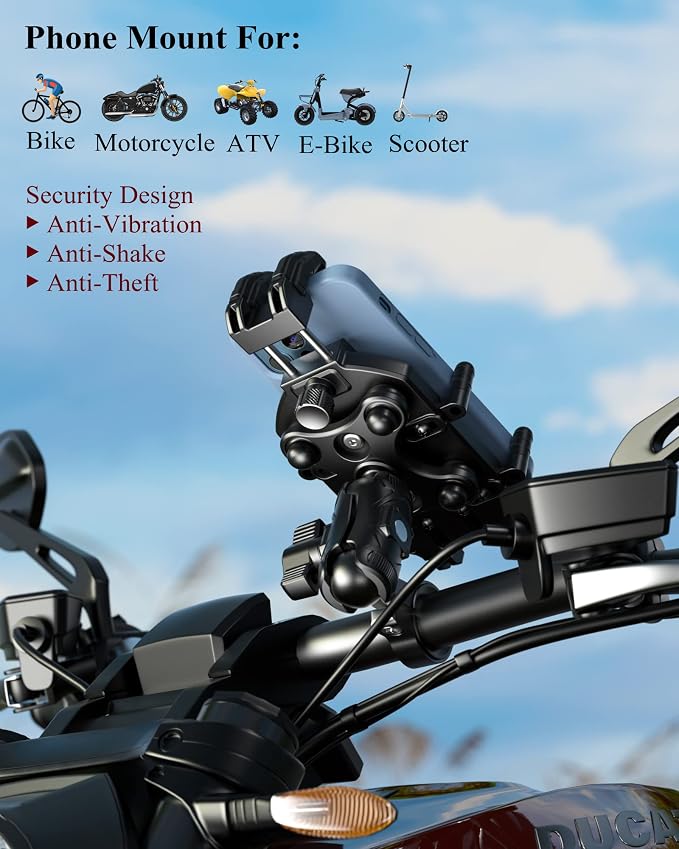 BRCOVAN Motorcycle Phone Mount Holder - Image 2