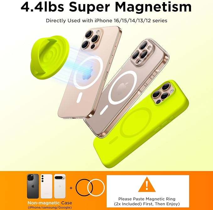 Magnetic Phone Ring Grip Holder, Silicone Finger Loop Grip, Compatible - Image 6