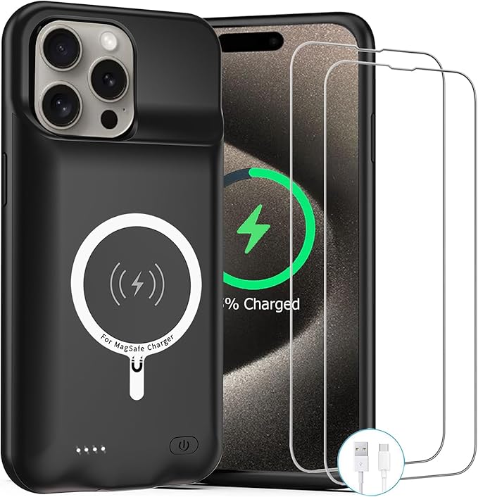 Battery Case for iPhone 15 Pro, 10000mAh Rechargeable Portable Charging Case by ZUEUS