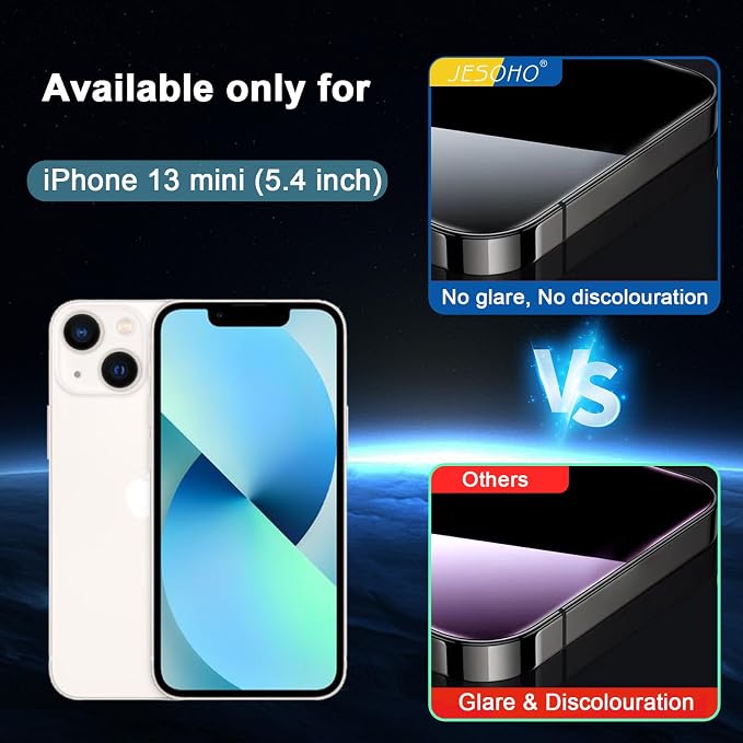 Blue Light Screen Protector for iPhone 13 mini, Eye Protection, Tempered Glass - Image 2