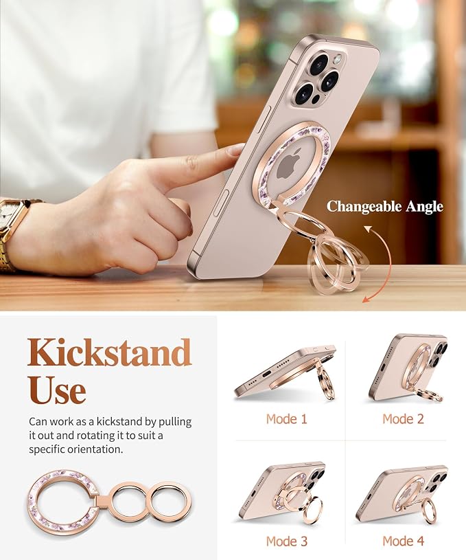 GVIEWIN Magnetic Phone Ring Holder, Compatible - Image 4