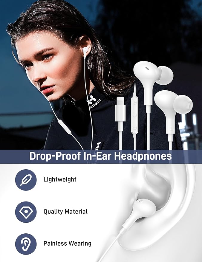 iMangoo for Apple MFi-Certified Headphones for Lightning Wired Earbuds Magnetic - Image 3