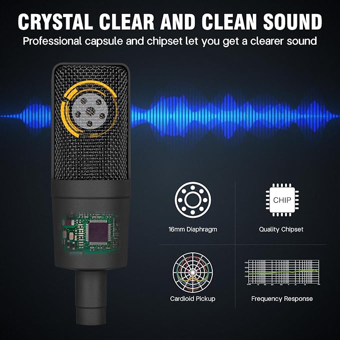 Condenser Microphone XLR Professional Studio Recording Microphone Kit - Image 5