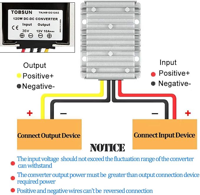 HOMELYLIFE DC Voltage Converter 36V Step Down to 12V 10A 120W Waterproof - Image 6