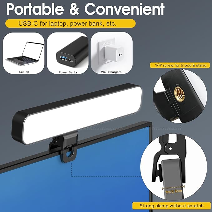 ALTSON 16W 2PCs Video Conference Lighting, LED Streaming Light Clip-On - Image 6
