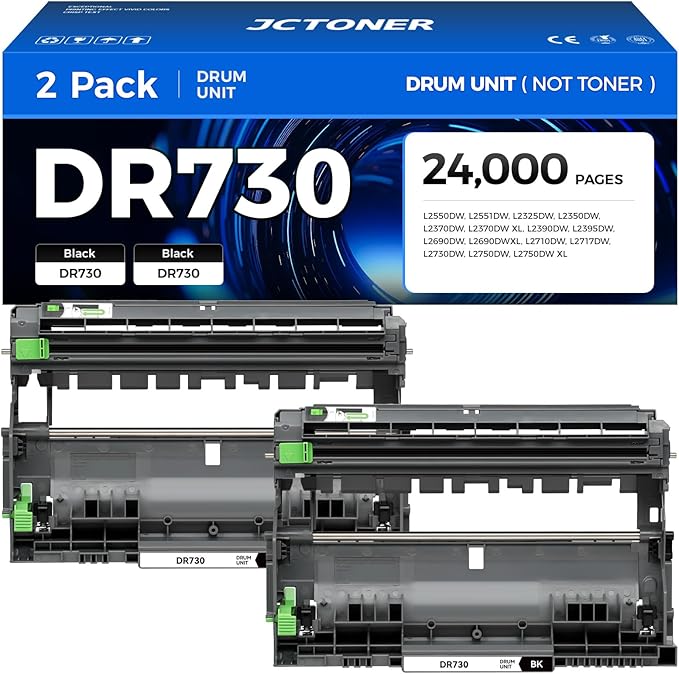 DR730 Drum Unit 2-Pack Replacement by JCTONER