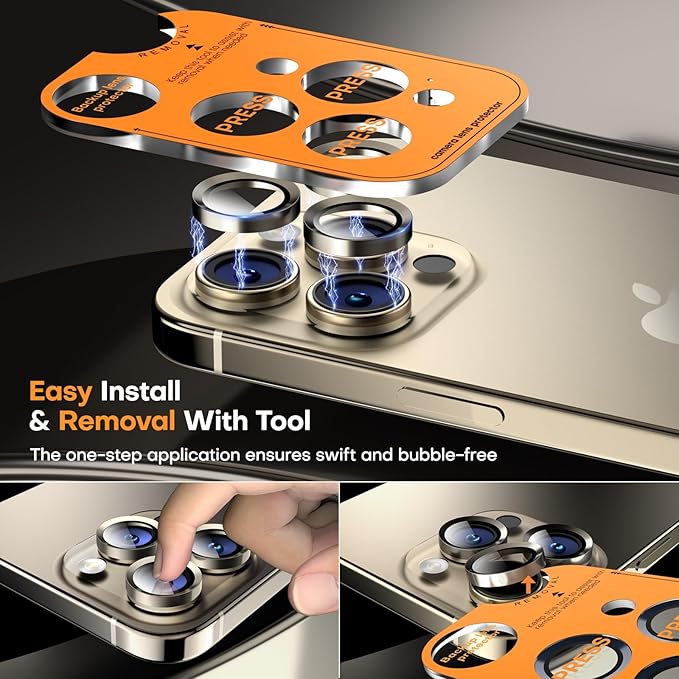 Camera Lens Protector for iPhone 16 Pro Max/16 Pro/15 Pro Max/15 Pro/14 Pro - Image 6