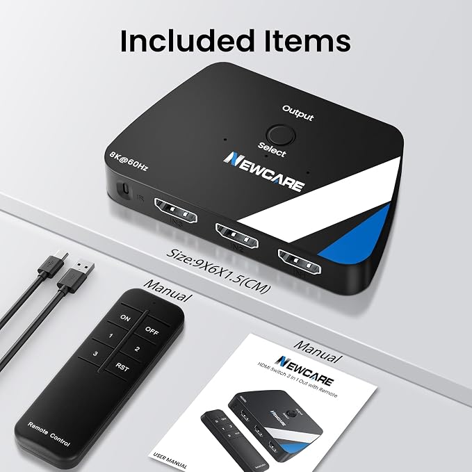 NEWCARE 8K HDMI Switch 3 in 1 Out, HDMI 2.1 Switch - Image 9