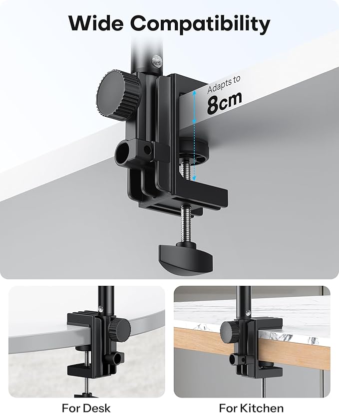 OMOTON Adjustable Tablet Stand for Desk, Tablet Mount for iPad, Phone Holder - Image 9