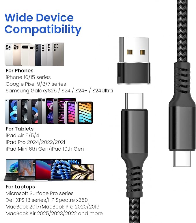 Elebase USB Type C to C 100W Car Charging Cable 6.6FT - Image 7