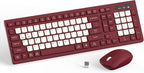 Wireless Keyboard and Mouse Combo, Full-Sized Wireless Keyboard and Adjustable by RECCAZR