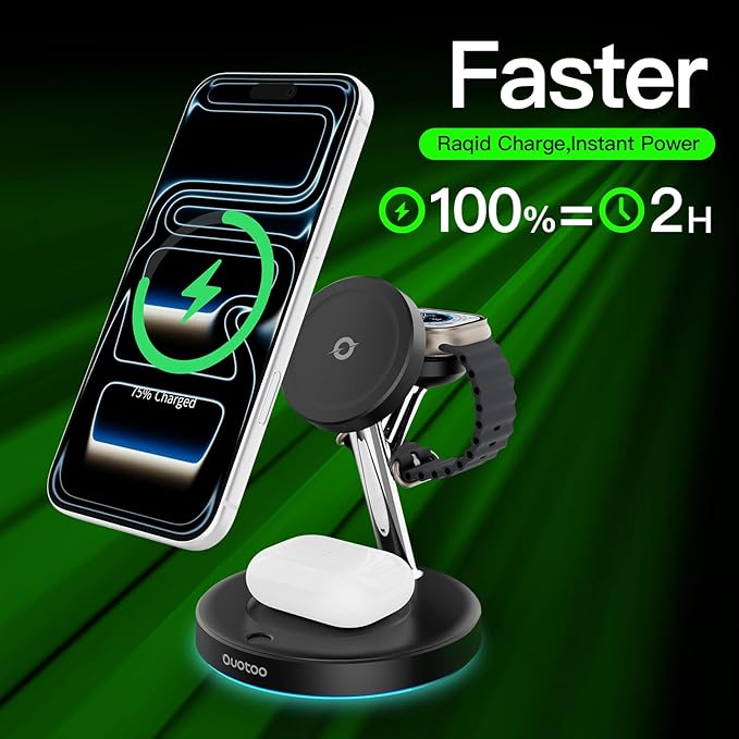Wireless Charger 3 in 1 for iPhone, Magnetic Charging Station for Apple Family - Image 2